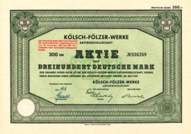 Klsch-Flzer-Werke Aktie 300 DM