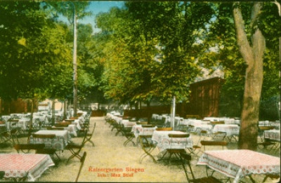Biergarten im Kaisergarten Siegen um 1917
